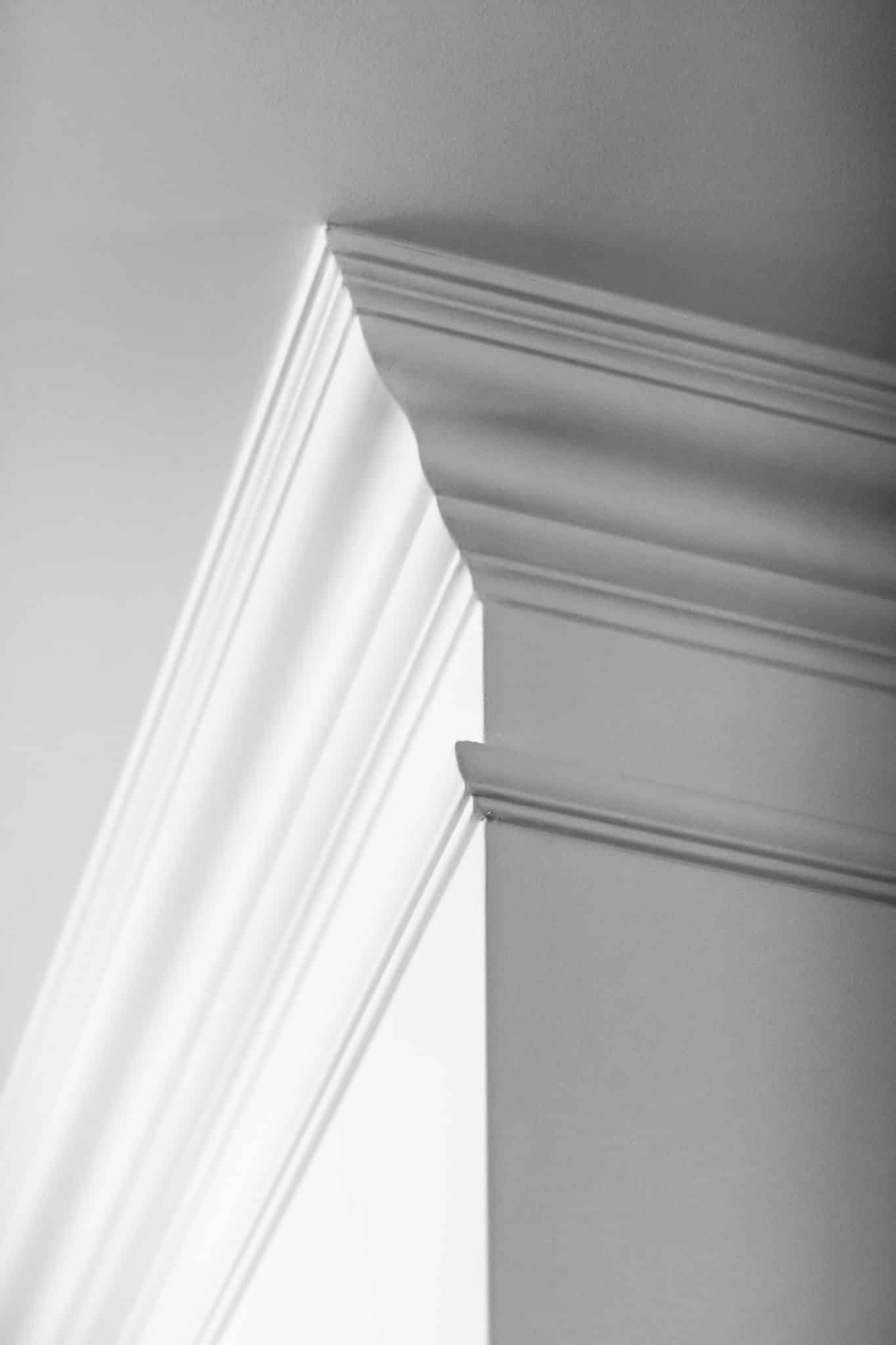 Molding on ceiling detail, interior design and architectural abs